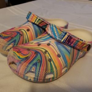 Rainbow Crocs juniors size 5